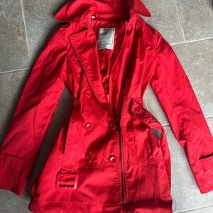 Guess Vibrant Red Trench Coat